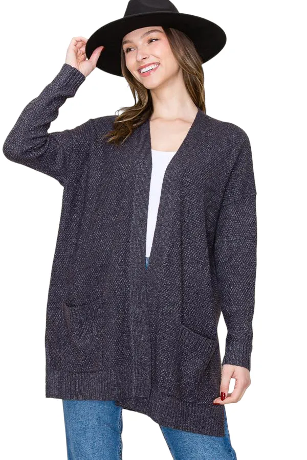 WAFFLE KNIT CARDIGAN