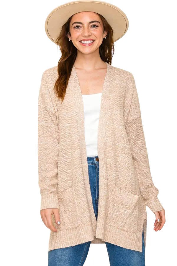 WAFFLE KNIT CARDIGAN