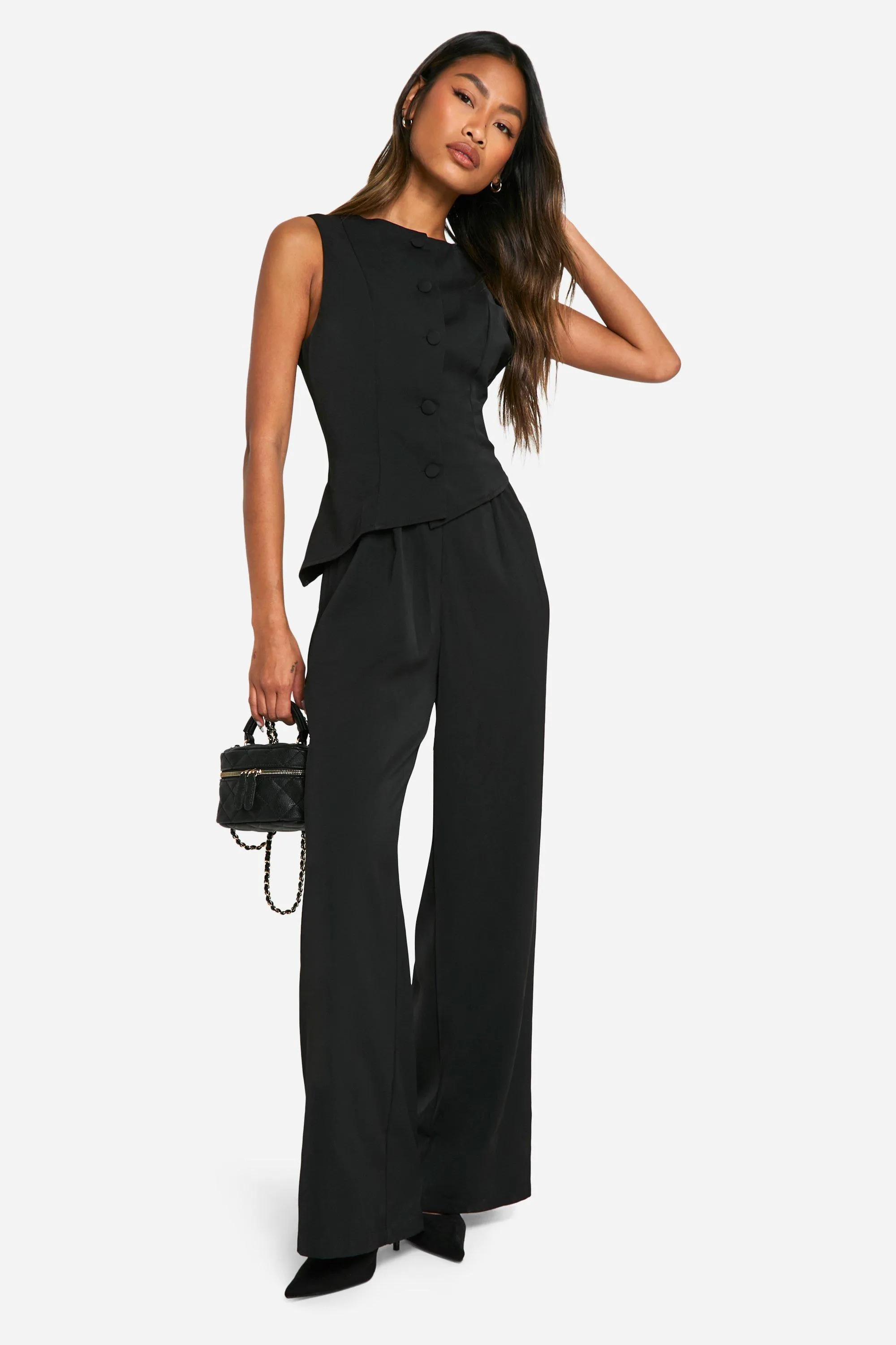 Waist Coat Wide Leg Jumpsuit