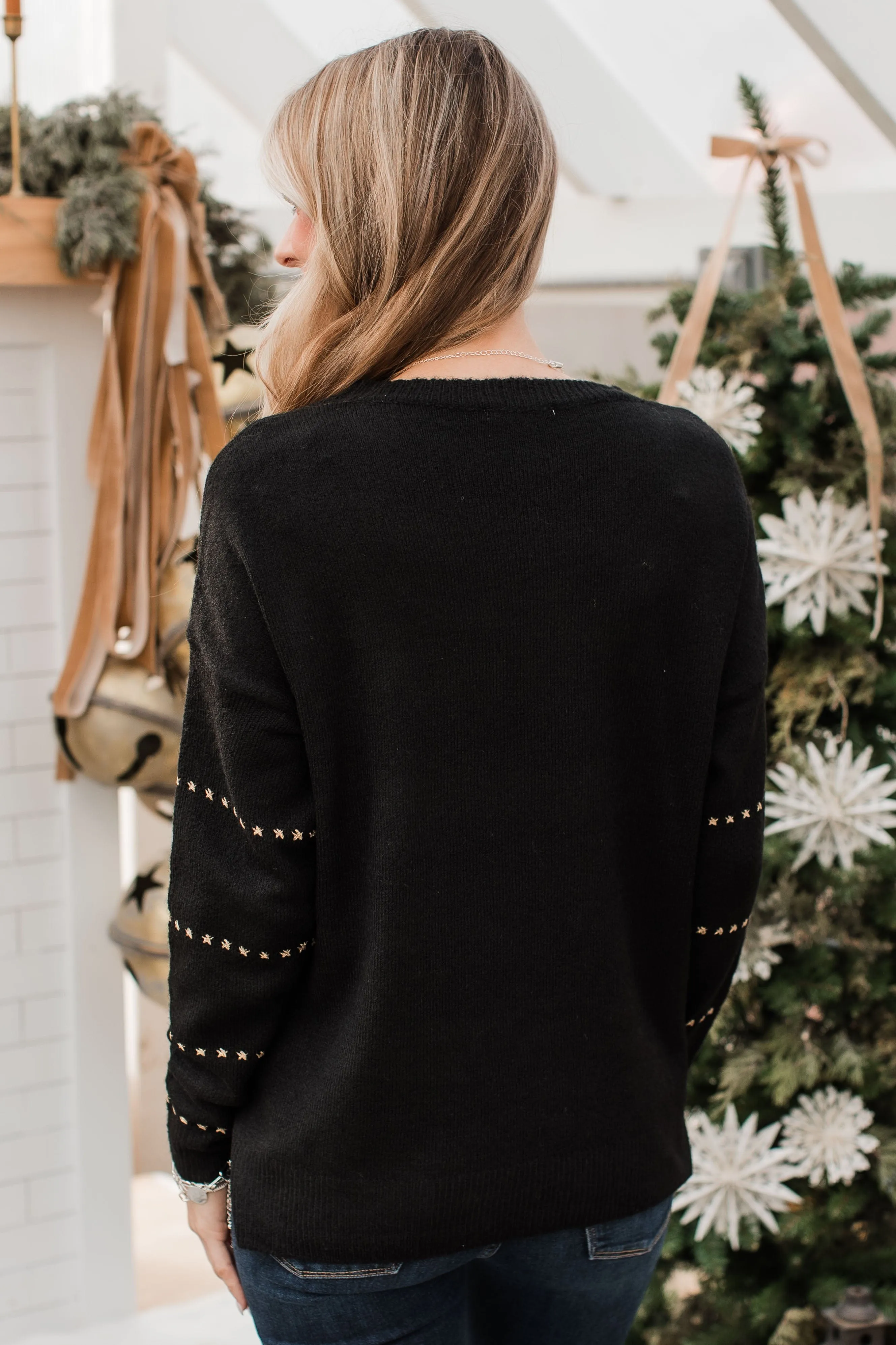 Watch Them Swoon Knit Sweater- Black