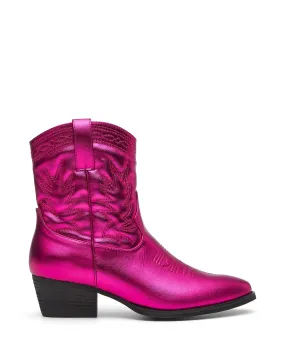 Wilder Cowboy Ankle Boot Metallic Pink